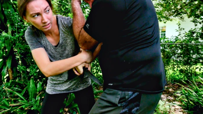 Knife defense training